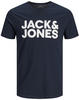 JACK & JONES Herren T-Shirt O-Neck JJECorp Logo Tee mit Frontprint 12151955 Navy