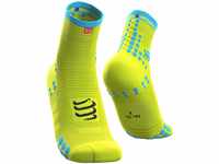Compressport Herren Racing Sock High Flou Yellow T2 Kompressions Laufsocke, Neongelb,