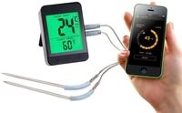 Rosenstein & S&ouml;hne Thermometer Grill: Grillthermometer m. Bluetooth, Android- &