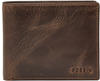 Fossil Geldbörse für Herren Derrick, Leder Bifold Dunkelbraun L 12,4 cm, B 0,5 cm,