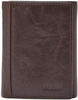 Fossil Brieftasche für Männer Neel, Leder Trifold braun 8,255 cm L x 1,905 cm B x