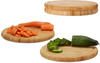 Relaxdays Frühstücksbrettchen 4er Set, Bambus, rund, 25 cm, Küchenbrett,