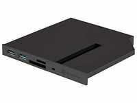 SilverStone SST-FPS01 - 12.7mm Tray Loading Slim ODD Adapter mit 2x USB 3.0, Card