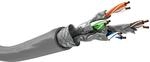 Netzwerkkabel CAT 6A Verlegekabel 50 m, S/FTP, Patchkabel halogenfrei, Grau