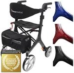 Besco Medical Carbon Rollator ultraleicht 5,8 kg - faltbar, h&ouml;henverstellbar, mit