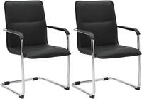 CLP Freischwinger St&uuml;hle 2er Set mit Armlehnen Seattle, Moderne Esszimmerst&uuml;hle