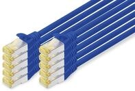 DIGITUS LAN Kabel Cat 6A &ndash; 1 m &ndash; 10 St&uuml;ck &ndash; S/FTP Geschirmt &ndash; Blau | 10