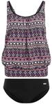 Lascana Damen Oversize-Tankini l&auml;ssig, im Ethno-Look, Verstellbare Tr&auml;ger 