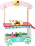 small Foot Eiswagen aus Holz, Kaufladen Zubeh&ouml;r auf beweglichen R&auml;dern, f&uuml;r Kinder