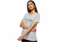 Tommy Hilfiger Damen T-Shirt Kurzarm Heritage Rundhalsausschnitt, Grau (Light Grey