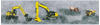 A.S. Création Bordüre Little Stars Borte mit Baggern 5,00 m x 0,13 m gelb grau