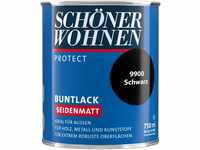 Profidur Buntlack 750 ml RAL 9900 Schwarz Seidenmatt Schöner Wohnen