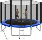 tectake&reg; T&Uuml;V gepr&uuml;ftes Gartentrampolin Kinder Trampolin mit Sicherheitsnetz,...