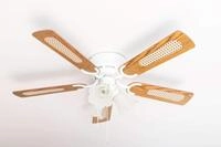 Pepeo Deluxe Deckenventilator 105 cm wei&szlig; Fl&uuml;gel Eiche/Walnuss inklusive