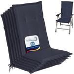 Beautissu 6er Set Gartenstuhlauflage HL f&uuml;r Hochlehner Gartenm&ouml;bel F&uuml;llung