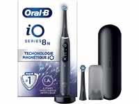 Oral-B iO 8N Elektrische Zahnbürste, schwarz, mit Bluetooth, 2 Bürsten, 1 Reiseetui