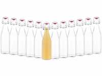 MamboCat Anton 12er Set Bügelflaschen Leere Glasflaschen zum Befüllen 500ml I
