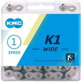 Fahrrad Kette, KMC Fahrradkette, K1 WIDE SILVER/BLACK, 1/2" x 1/8", 110 Glieder,