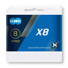 KMC Unisex – Erwachsene X8 Silver 8-Fach Kette 1/2" x3/32, 114 Glieder, Silber
