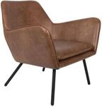 Felis Lifestyle Bon Loungesessel, Lederimitat, Braun, 76 x 80 x 78 cm
