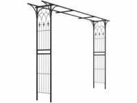 ALEOS. Eleganter XXL Rosenbogen Rankhilfe Pergola aus Metall schwarz Modell 5040