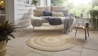 NORTHRUGS In- und Outdoor Teppich Almendro Rund &Oslash; 160 cm &ndash; Flachgewebe Sisal-Look