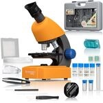 Bresser Junior Mikroskop 40x-640x mit LED-Durchlichtbeleuchtung, Zoom-Monokular,