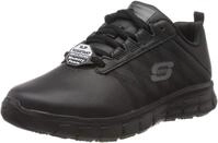 Skechers Damen Sure Track Erath Trainers, Black Leather, 35 EU