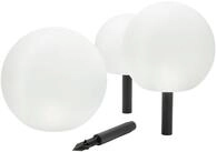 Lindby 3er Set LED Solarkugel aussen 20 cm, 25 30cm mit Erdspie&szlig; Solarlampe