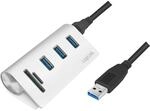 LogiLink CR0045 - USB 3.0 Hub (3-Port) mit Kartenleser f?r SD + Micro-SD