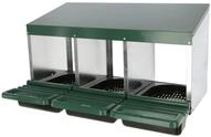 Kerbl Hobbyfarming Legenest, 3 Abteile, Legebox, Eierbox, dunkelgr&uuml;n, 79x52x43,5cm,
