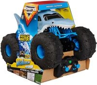 Monster Jam Megalodon Storm, RC Truck, Amphibienfahrzeug in Hai-Optik für Land und Monster Jam Megalodon Storm, RC Truck, Amphibienfahrzeug in Hai-Optik für Land und
