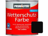 Primaster Wetterschutzfarbe 2,5L Schwarz Holzfarbe UV-Schutz Wetterschutz