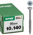SPAX Holzbauschraube, 10, 0 x 140 mm, 50 St&uuml;ck, T-Star plus, Senkkopf, Teilgewinde,