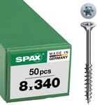 SPAX Holzbauschraube, 8, 0 x 340 mm, 50 St&uuml;ck, T-Star plus, Senkkopf, Teilgewinde,