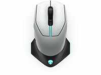 Dell Alienware 610M Wired / Wireless Gaming Mouse - AW610M (Lunar Light), white