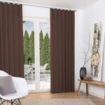 Beautissu 2er Set Thermovorhang Gardine 140x245 cm Braun &ndash; Thermogardine Set