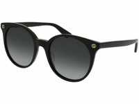 Gucci Damen GG0091S 001 Sonnenbrille, Schwarz (Black/Grey), 52