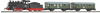 Piko 57112 Start-Set mit Bettung mit Personenzug der DB, Dampflok mit Tender...