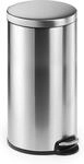 Durable Treteimer Edelstahl rund 30, Tretm&uuml;lleimer, 30 l, silber, 340323 