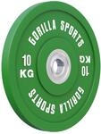 GORILLA SPORTS&reg; Bumper Plates - 50mm, Einzeln, 5/10/15/20/25 kg, Gusseisen, Gummiert