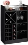 Relaxdays Weinregal mit Glashalter, 22 Flaschen, freistehend, Wein und Sekt, Hausbar