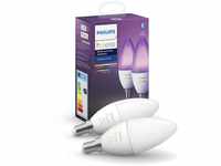 Philips Hue White & Color Ambiance E14 Lampe Doppelpack, 320lm, dimmbar, bis zu...