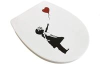 ADOB Design WC Sitz roter Ballon Banksy Klobrille Klodeckel Toilettendeckel,