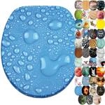 Sanilo WC Sitz mit Absenkautomatik, einfache Montage, Tautropfen Blau 