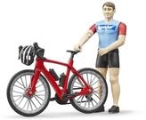 Bruder 63110 - Bworld Rennrad mit Radfahrer & Helm - 1:16 Figur Mensch Fahrrad