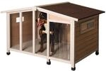 Kerbl Pet Hundeh&uuml;tte Overview, Hundehaus, 134x92x82cm, Holz, Kunststoff, Plexiglas,
