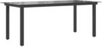 vidaXL Gartentisch Schwarz 190x90x74 cm Aluminium und Glas