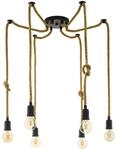 EGLO Pendellampe Rampside, 6 flammige Vintage Pendelleuchte im Industrial Design,