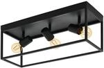 EGLO Deckenlampe Silentina, 3 flammige Deckenleuchte, Industrial aus Stahl,
